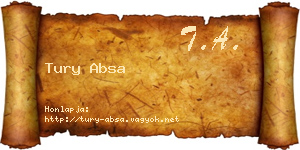 Tury Absa névjegykártya